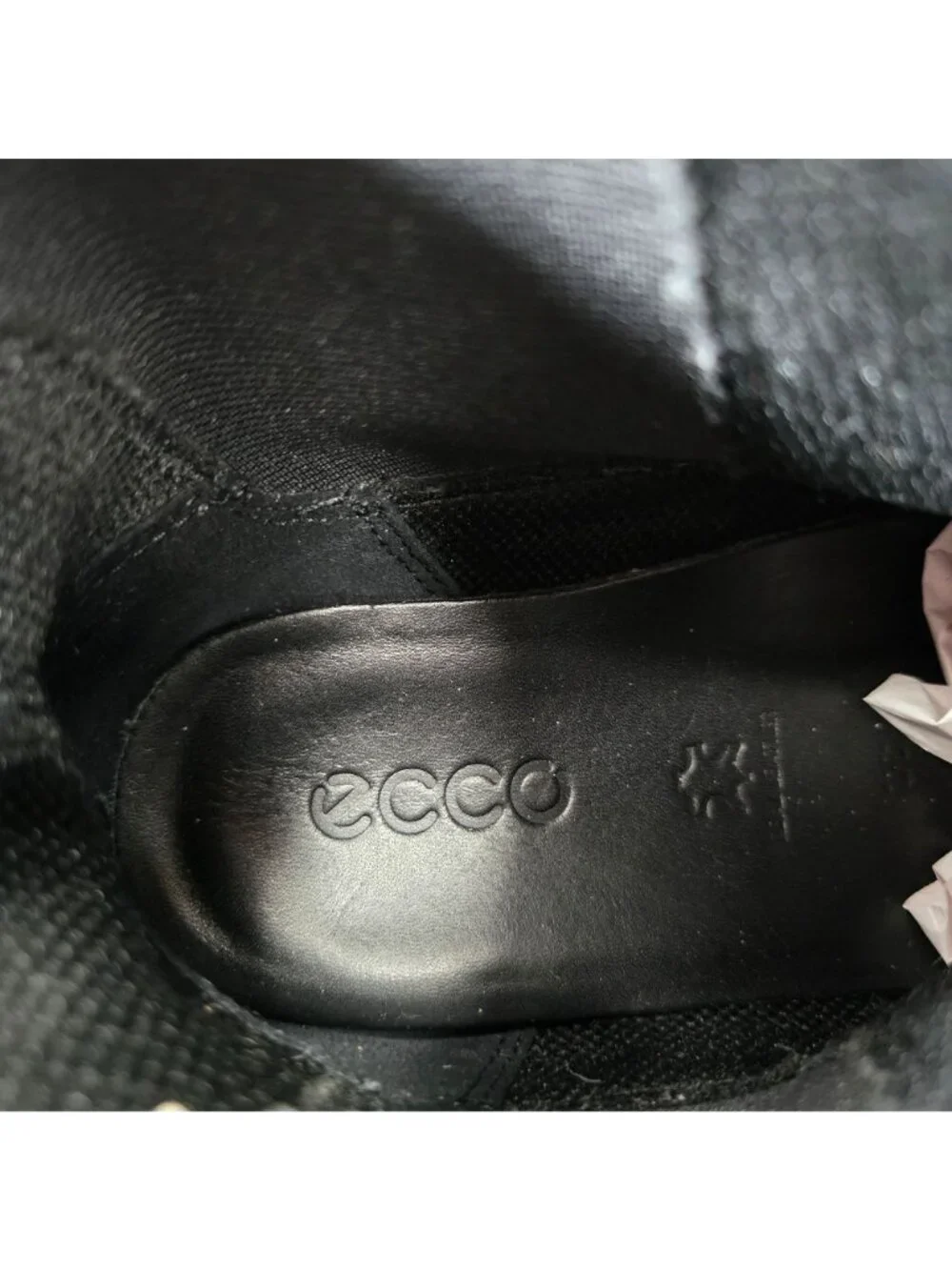 ECCO Chelsea Boots 5-5.5 Black Nubuck Leather Comfort Pull On Low Wedge Booties‎